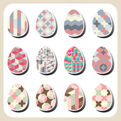 easter eggs retro pattern set