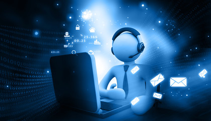 Man working in a call center.