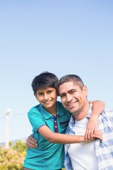 Fototapeta premium Father and son in the countryside
