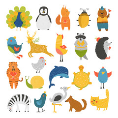 Cute animals collection, baby animals, animals vector - 79287979