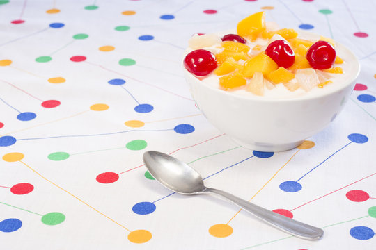 Yogurt with macedoine