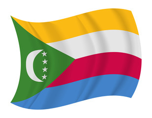 comoros flag waving vector