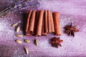 Spices with lavender and powdered sugar