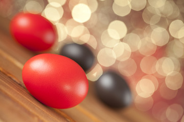 Red and brown Easter eggs
