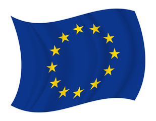 European Union flag waving vector