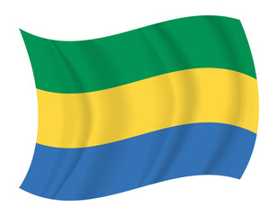 Gabon flag waving vector