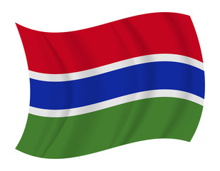 Gambia flag waving vector
