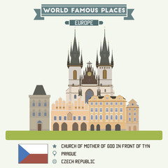 Fototapeta premium Church of Mother Of God in Front of Tyn. Prague, Czech Republic