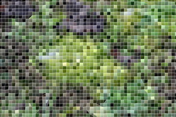 Wabenmuster, Mosaik in grün und grau