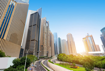 Fototapeta premium Skyscrapers in Shanghai, China