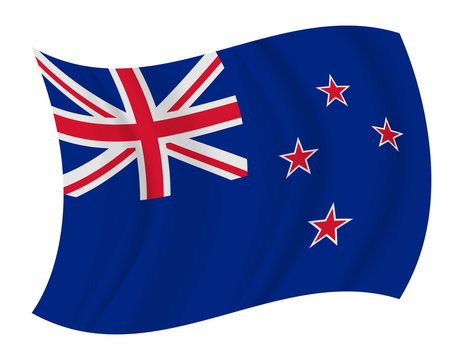 New Zealand flag waving vector