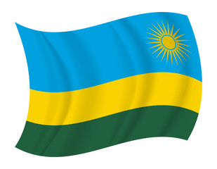 Rwanda flag waving vector
