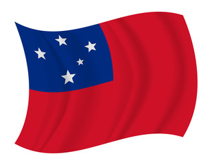 Samoa flag waving vector