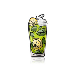 Glass with cocktail, sketch for your design