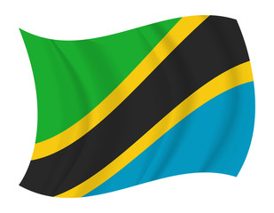 Tanzania flag waving vector