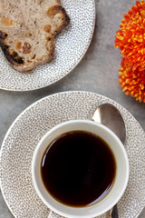 Coffee and bread background