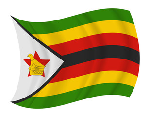 zimbabwe flag waving vector - obrazy, fototapety, plakaty
