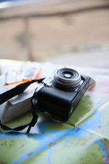 Traveler's kit set on table