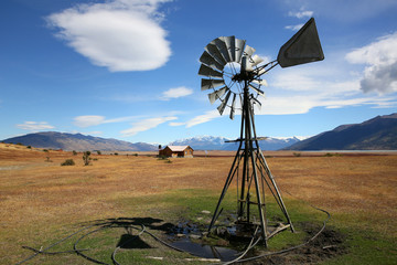 Windmill in Argentinian farmland