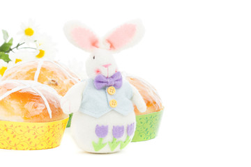 Hot cross buns with easter bunny