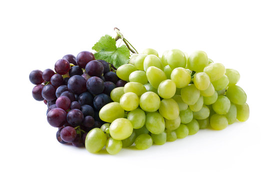 Ripe juicy grapes isolated on a white.