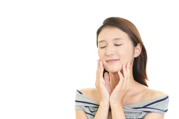 Fototapeta premium スキンケアをする女性