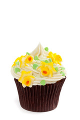 Gourmet Spring Easter Cupcakes on a white background