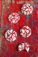 Red velvet crinkle cookies