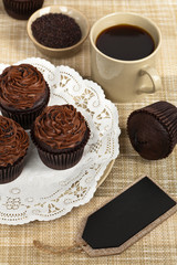 Chocolate Cupcakes. Selective focus.