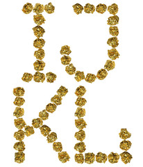 hand-made foil letters with clipping path