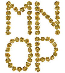 hand-made foil letters with clipping path