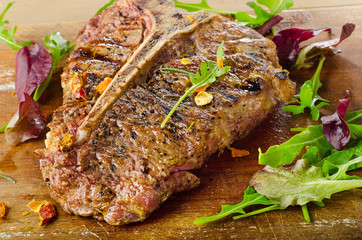 Grilled T-Bone Steak with Fresh Herbs