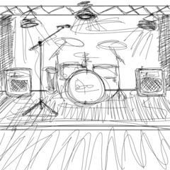 Sketch background with music