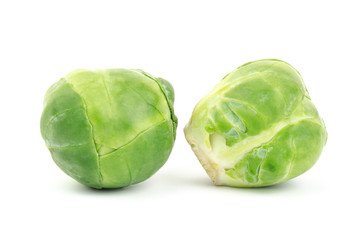 Fresh brussels sprout on white background