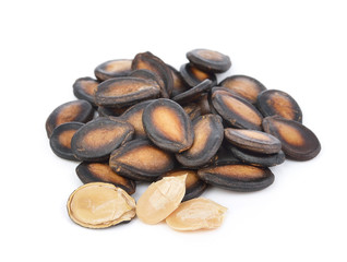 watermelon seeds on white background