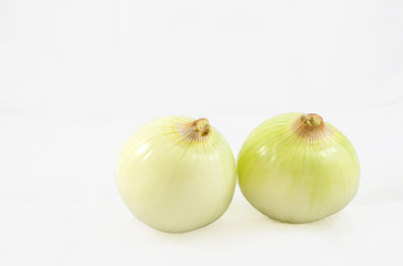 Two Onion on White Background