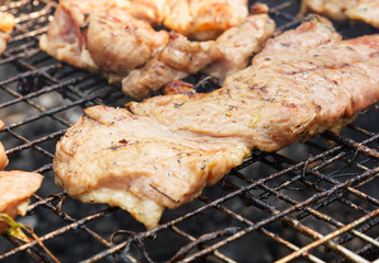 pork neck broiled on stove
