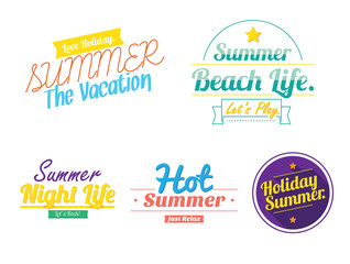 summer hipster vintage logo icon vector