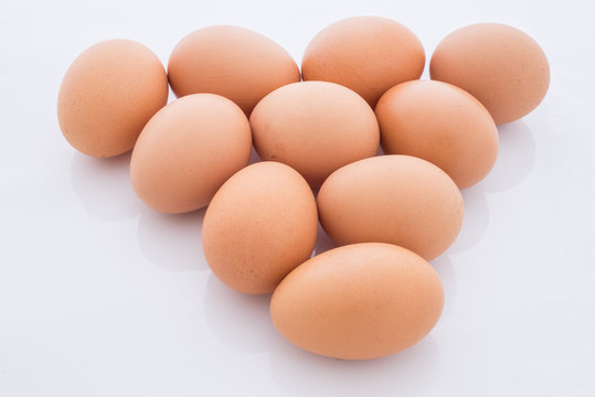 eggs arranged in a triangle is isolated