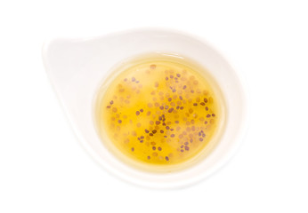 sauces on a white background in the restaurant