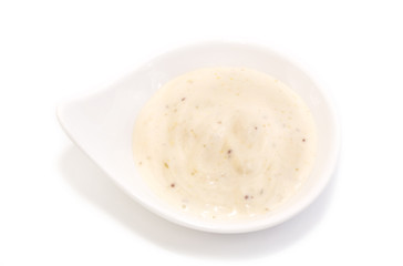 sauces on a white background in the restaurant