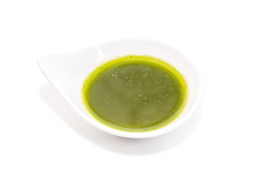 sauces on a white background in the restaurant