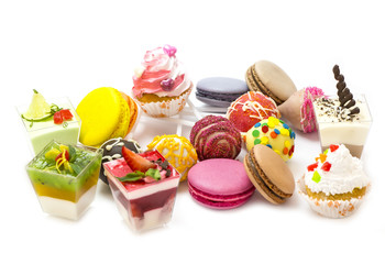 dessert cookies on white background