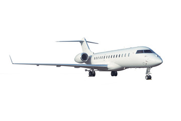 Business jet plane isolated on the white background.