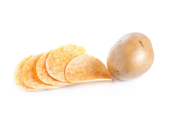 potato on white background