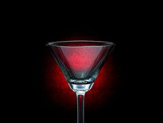 Empty martini glass.