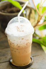 Ice cappuccino coffee in the morning