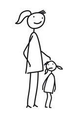 Mama mit Kind - kleines Mädchen - schüchtern, ängstlich. Mutter als Bezugsperson beschützt ihr Kind, gibt Halt.