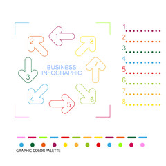 colorful info graphic template with color palette