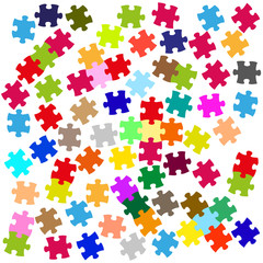 Naklejka premium abstract color pieces of puzzle vector graphic